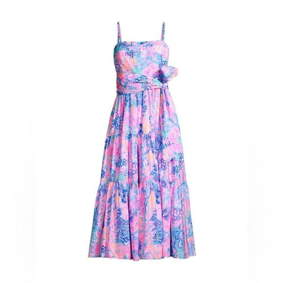 Lilly Pulitzer EDITH MIDI DRESS FITS S-M - Picture 1 of 8